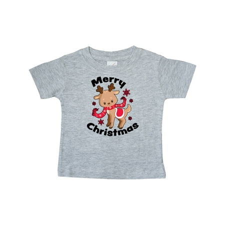 

Inktastic Merry Christmas Baby Reindeer with Snowflakes Gift Baby Boy or Baby Girl T-Shirt