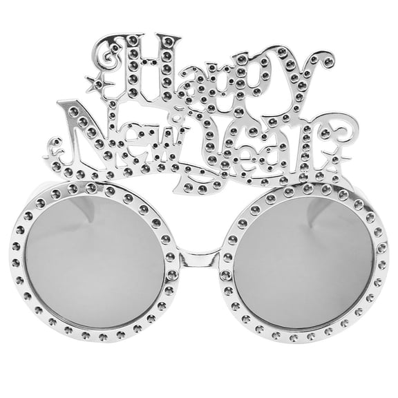 CRILSTYLEO Happy New Year Party Decorative Eyeglasses Plastic Creative Costume Party Favor Glasses for Celebration Decor 1pc 4.5x2.2in
