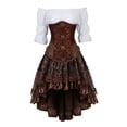 thumbnail image 3 of Ropa Steampunk Disfraz Steampunk para mujer Vestido con corsé debajo del busto Blusa renacentista de talla grande Disfraz de pirata medieval para Halloween, 3 of 5