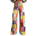 thumbnail image 2 of Women's Casual Pants 2025 New Summer Flower Wide Leg Pants Lightweight And Loose Casual Colorful Pants Imitation Jeans, Women's Casual Pants XL, 2 of 4
