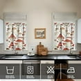 thumbnail image 4 of Kitchen Curtains 36 Inch Short - 3 Panel Set, Rod Pocket Window Curtain with Boho Vintage Mushroom Print, 100% Polyester for Farmhouse, Cafe, Kitchen, Bedroom, Easy Wash, 4 of 6
