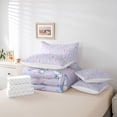 thumbnail image 6 of Feelyou Purple Butterfly Animal Bedding Comforter Set 7pcs for Child, Kawaii Cartoon Flower Queen Bedding Sets, Dreamy Princess Style Reversible Queen Sheet Sets, Lightweight Room Decor, 6 of 8