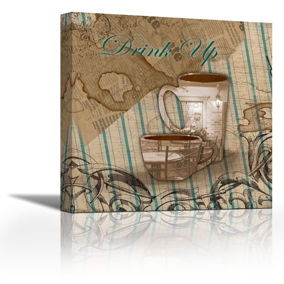 Drink up - Contemporary Fine Art Giclee on Canvas Gallery Wrap - wall décor - Art painting - 18 x 18 Inch - Ready to Hang