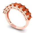 thumbnail image 2 of 2.61 ct Brilliant Emerald Cut Simulated Red Diamond 18K Rose Gold Eternity Band SZ 3.75, 2 of 6