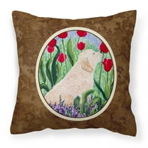 Carolines Treasures SS8610PW1414 Golden Retriever Fabric Decorative Pillow, 14Hx14W, multicolor
