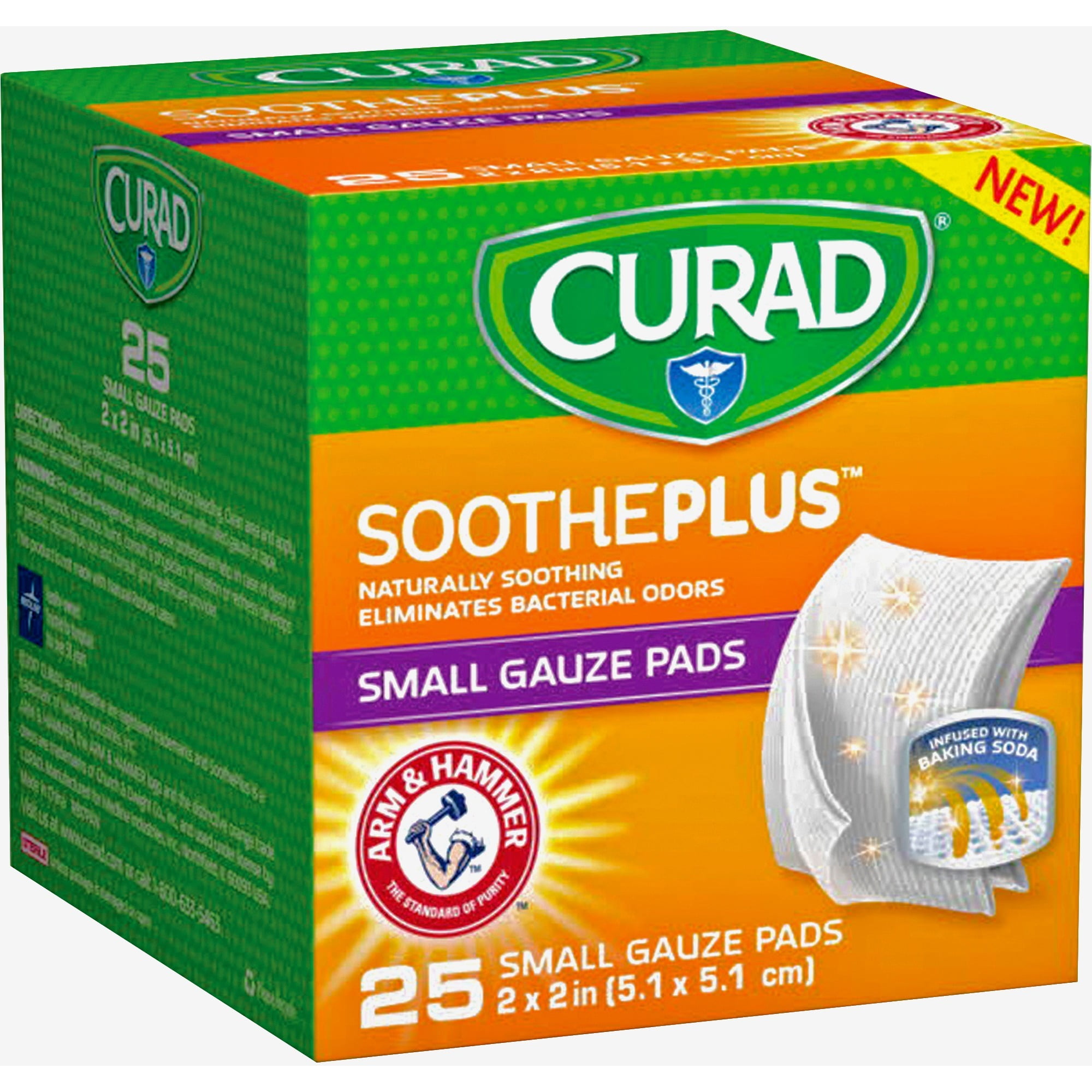 Curad, MIICUR202225AH, SoothePlus Medium Nonstick Pads, 25 / Box