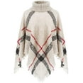thumbnail image 1 of Poncho d'Hiver Chaud en Tricot à Carreaux pour Femmes, 1 of 6