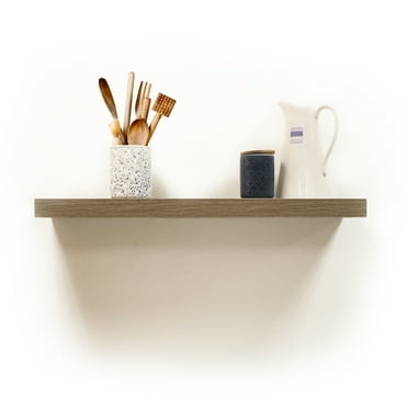 InPlace Rectangle Wood Modern Floating Picture Ledge Wall Shelf, 48'' W x 4.5'' D x 3.5'' H, Driftwood