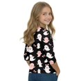 thumbnail image 5 of Ghost Halloween Shirt for Girls Cute Pumpkin Print 3/4 Sleeve T Shirt Halloween Graphic Tee Spooky Season Party Outfit Kids 2026,11-12 Years,Khaki, 5 of 7