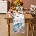 thumbnail image 2 of Sea Turtle Coastal Table Runner 90 Inches, Blue Red Summer Beach Coral Nautical Bed Runner Dresser Scarves Tabletop for Indoor Outdoor Parties/Ceremony/Banquet, 13" x 90", 2 of 9