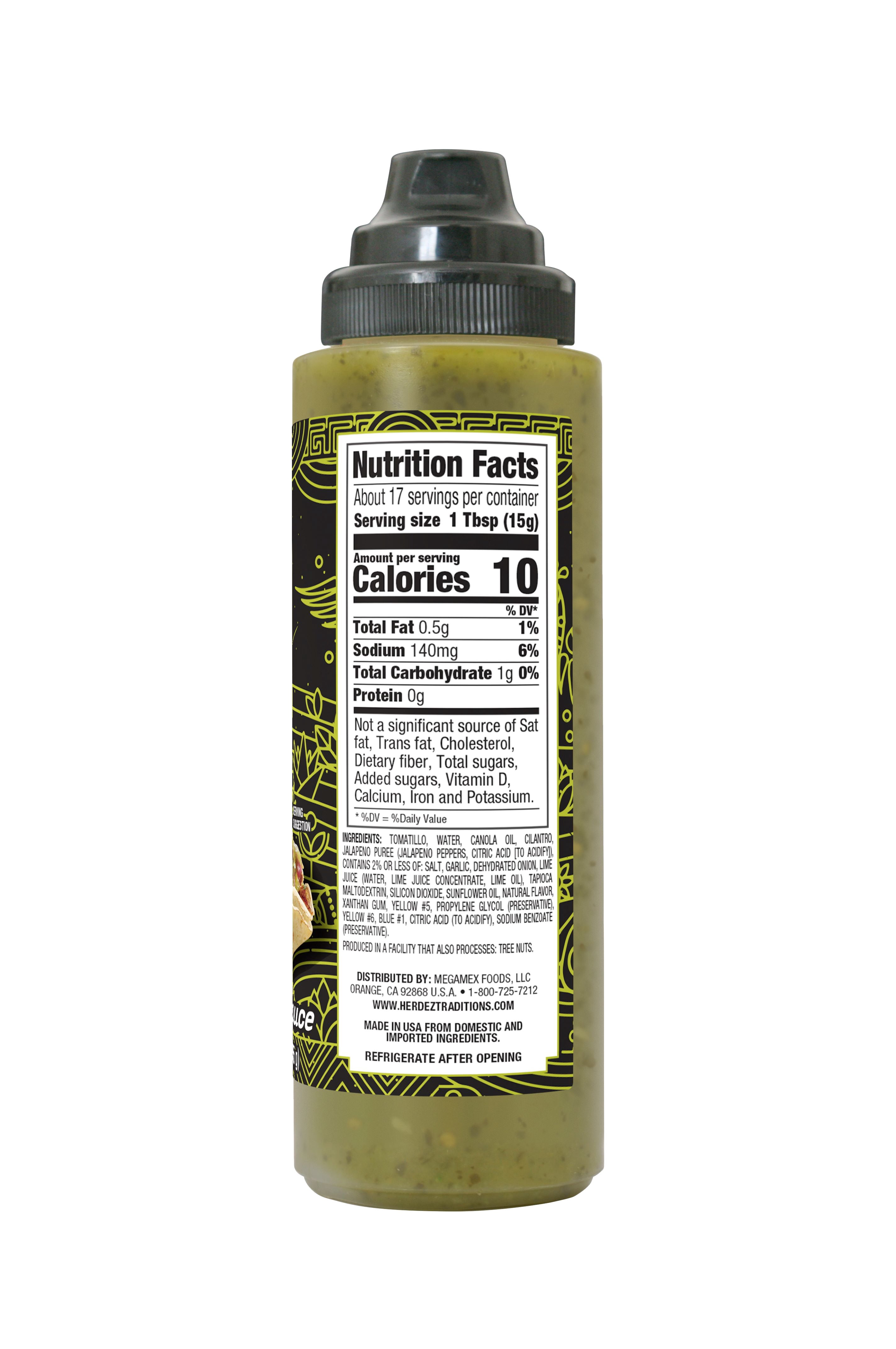(2 pack) HERDEZ TAQUERIA STREET SAUCE Cilantro Lime Mild Taco Sauce, Shelf Stable, 9 oz Plastic Bottle