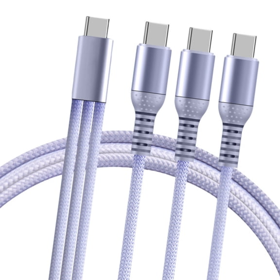 3 in 1 USB C Splitter Cable Type C Charging Cable 120cm Nylon Braided Universal