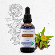 Secrets Of The Tribe Rhodiola Organic Tincture Dietary Supplement, Natural Herbal Extract for Stress Support, Certified Organic Rhodiola (Rhodiola rosea) Dried Root, Alcohol-Free Extract, Drops 2 oz