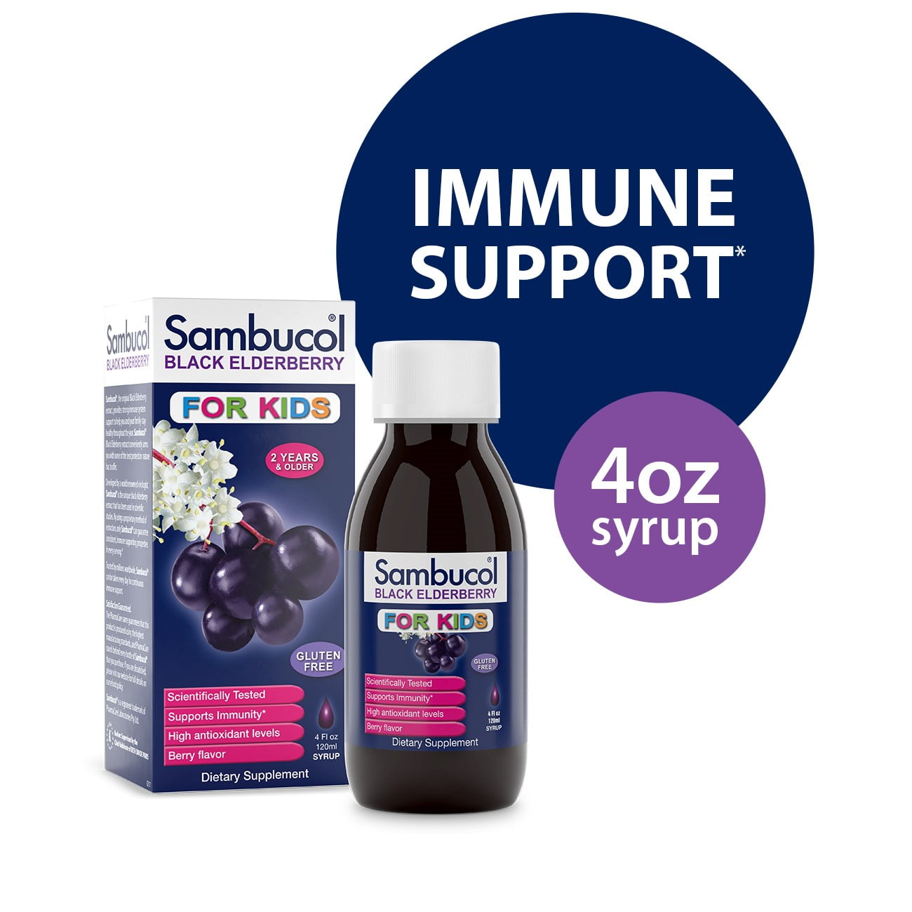 Sambucol Black Elderberry Kids Syrup 4 oz