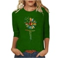 thumbnail image 2 of EGNMCR Easter T-Shirt Imprimé T-Shirts Graphiques pour Femmes Chemises pour Femmes Femmes Manches 3/4 Chemises Décontractées Chandail Tunique Ample Hauts Blouse Imprimée T-Shirts pour Femmes, 2 of 5