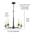 thumbnail image 6 of F28033-23-Sunset Lighting-Onyx - 1 Light Chandelier   Matte Black/Brushed Satin Gold Finish, 6 of 7