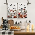thumbnail image 3 of Sm:)e Ghost Pumpkins Bats Floral Spooky Halloween Kitchen Towels Dish Towels, 18x26 Inch Jack-O'-Lantern Decoration Hand Towels Set of 2, 3 of 6
