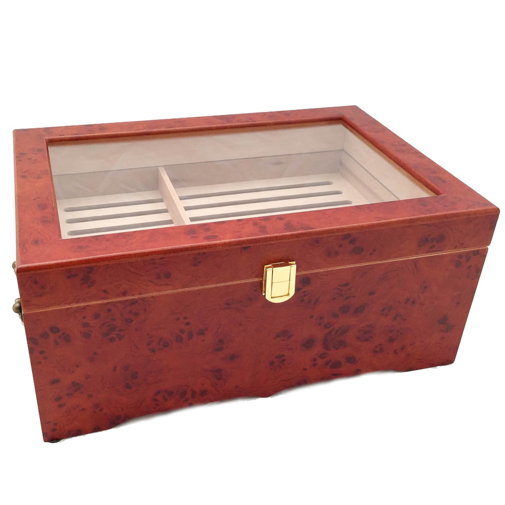 Luxury Desktop Display Humidor 150 Cigars Storage Humidifier Hygrometer