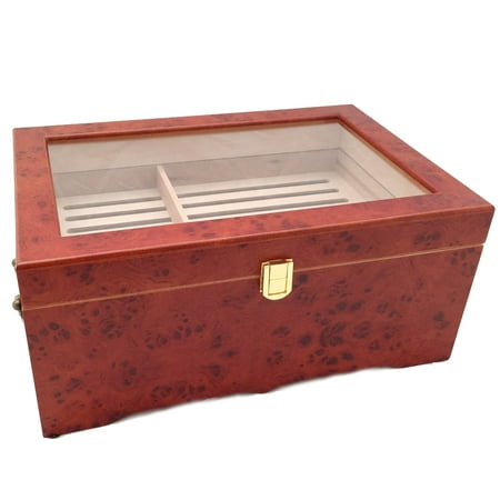 Luxury Desktop Display Humidor 150 Cigars Storage Humidifier Hygrometer (Best Humidity For Cigar Storage)