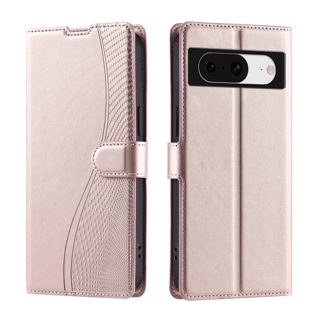 Google Pixel 8 Étui 5G, Portefeuille en Cuir Pu Couverture Rabattable Porte-Cartes Support Magnétique