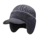 thumbnail image 2 of Gorro de invierno para hombre con orejeras, resistente al viento y con visera, ideal para caminar y trotar. Regalo para papá. Gris, 2 of 10