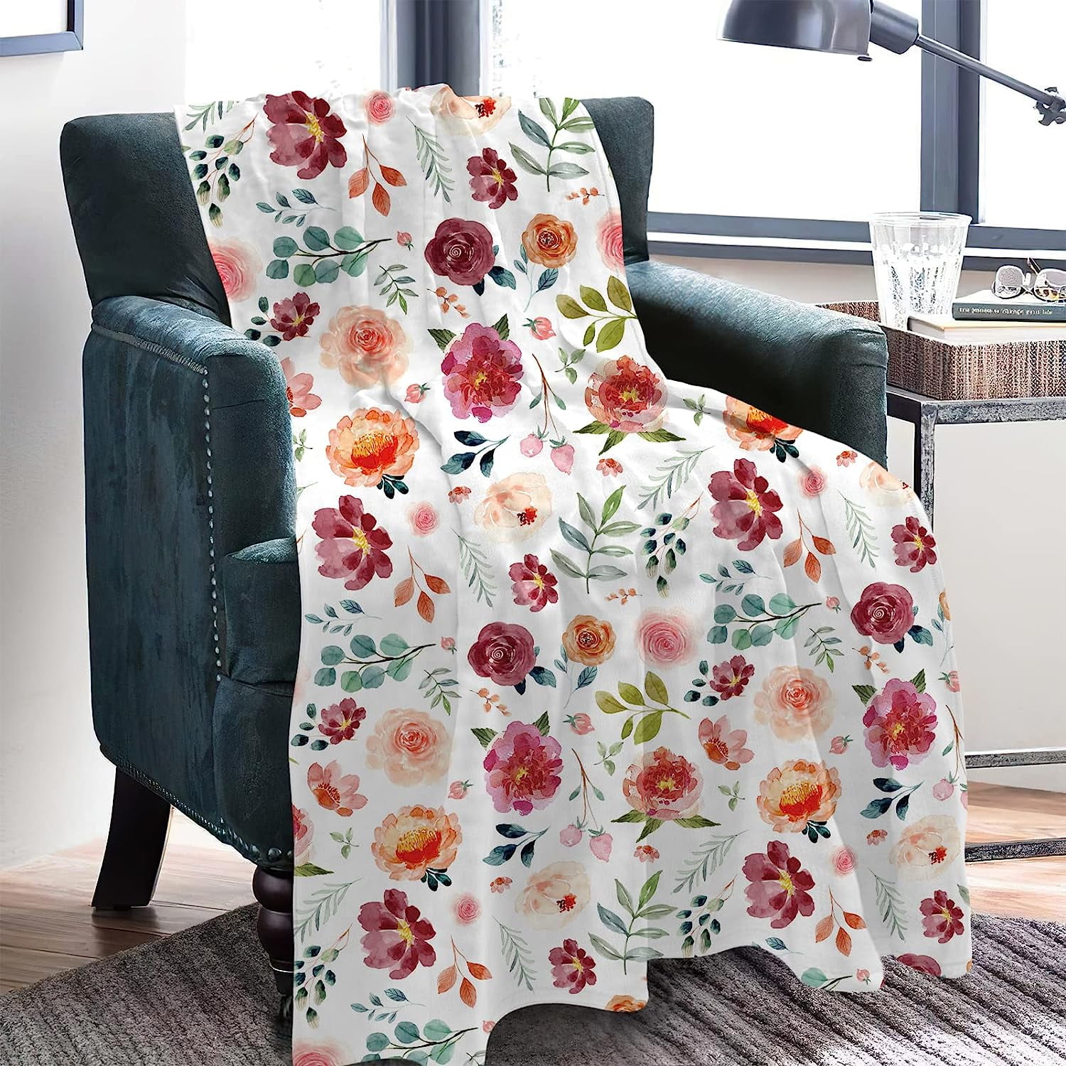 Daisy Throw Blanket, Flower Throw Blanket for Couch Bed, Floral Gifts