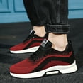 thumbnail image 2 of Mens Shoes,Elevator Casual Sneakers Lightweight Breathable Mesh Trainers Lace Up Sports Footwear With Hidden Lift Heel Technology,Shoes for Men,Red,6.5, 2 of 9