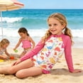 thumbnail image 3 of Lanbubble Girls 3 Piece Swimsuit Set Long Sleeve Rash Guard Tankini Bathing Suits Beach Swimwear 3-4 Years, 3 of 7