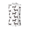 thumbnail image 6 of Lsque Dachshund Dog Puppy Print Men's Cotton Blend Sleeveless Muscle Shirts (S-3XL)- Moisture Wicking, Odor Protection, UPF 30+,Medium, 6 of 8