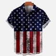 thumbnail image 2 of Jgppe Independence Day Shirts for Men Casual Lapel Printed Short Sleeve Button down Summer Shirts with Chest Pockets, 2 of 6