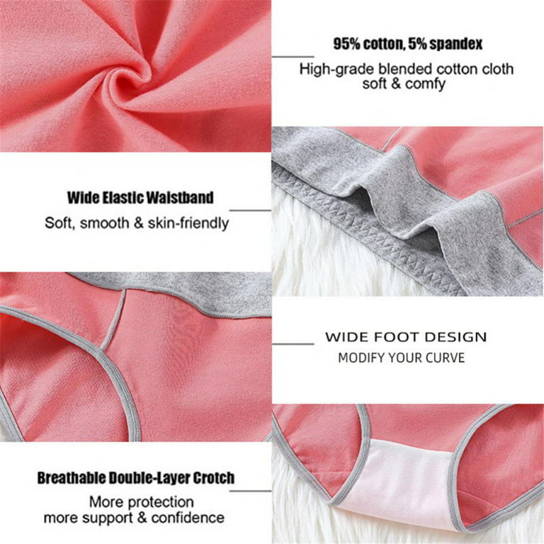 Cotton Medium High Waist Underwear Women Soft Briefs Comfy Breathable  Ladies C Section Panties Multipack 5 Pack 