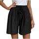 thumbnail image 2 of Karight Womens Bermuda Shorts Pull-on Retro Ruched Front Casual Baggy Cotton Linen Lightweight Straight Crop Pants Pocket, 2 of 9