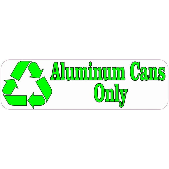 10in x 3in Aluminum Cans Only Recycle Sticker