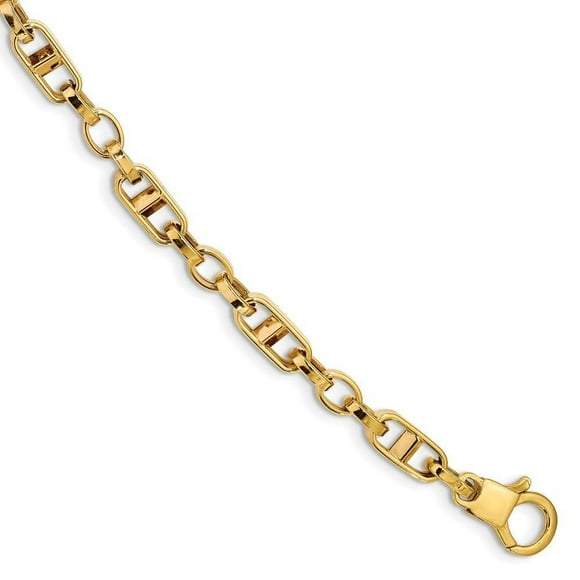 14 Carats Or Jaune Poli Fantaisie Lien Bracelet