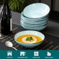 thumbnail image 5 of vancasso Navia Oceano Pasta Bowl Soup Bowl Set 8 inch Ceramic Soup Plate, Stoneware Vintage Look Light Blue Dinnerware Tableware, 700 ml Ramen Noodle Bowl Set of 4. (20 * 20 * 5.2cm), 5 of 7