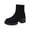 S-029 Black, variant on S-029 Black Womens Casual Short Block Heel Boots Ankle Chunky Round Toe For Daily Office Street Comfortable Booties Wear