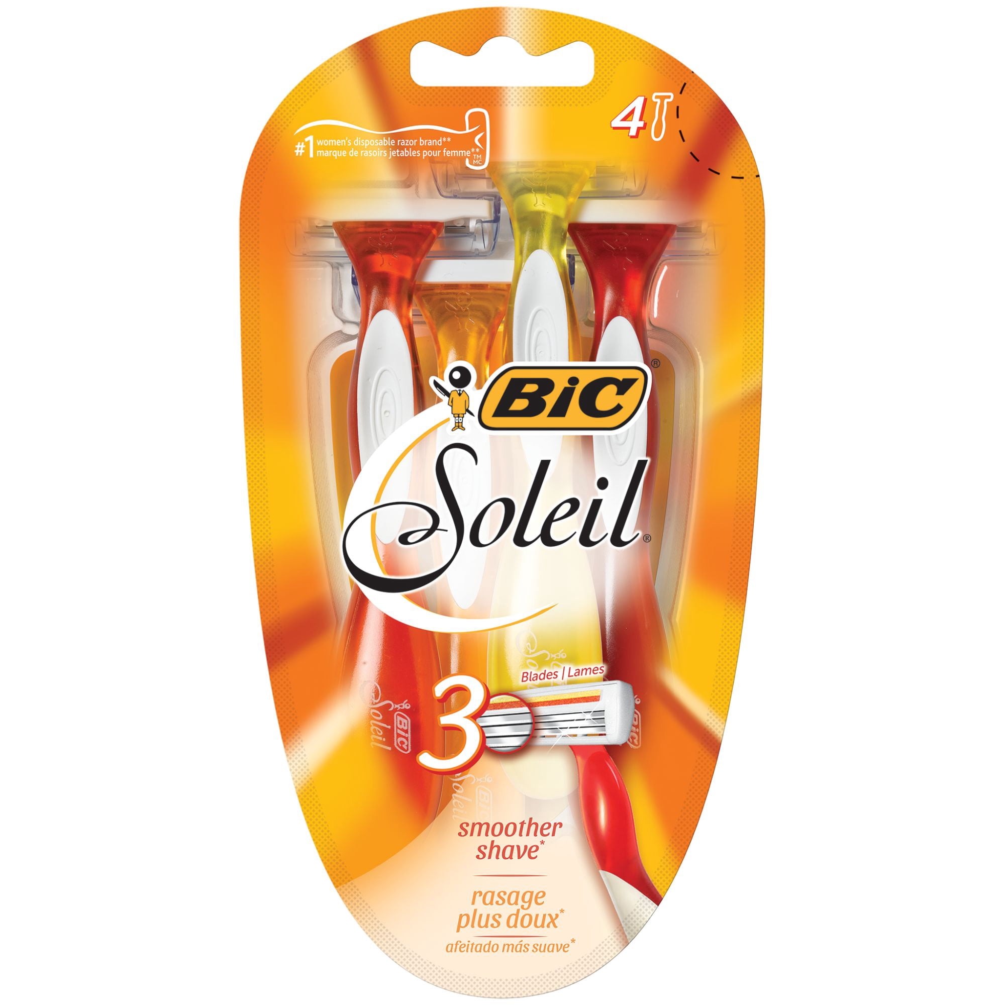 BIC® Soleil® Original Women’s Disposable Razor, Assorted, 4 Packages