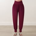thumbnail image 2 of EDFBUYKRS Female Women Pants Casual Workout Pants Women Loose Fit Women Solid Color Casual Loose Harem Pants Women Trousers Tie Feet M, 2 of 8