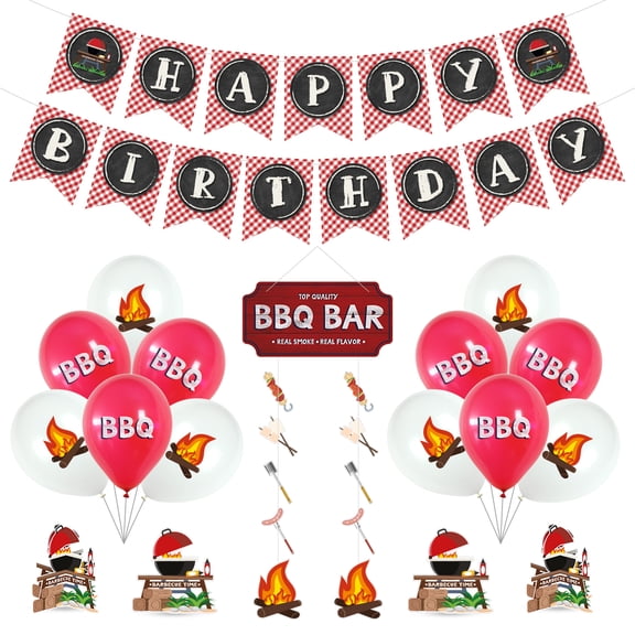 Qttier BBQ Party Decoration Kits Cardstock 37 Piece