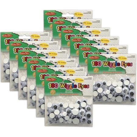 UPC: 0194629008520 | CLI Assorted Peel n Stick Wiggle Eyes Black 100/Pack 12 Packs (CHL64530-12)