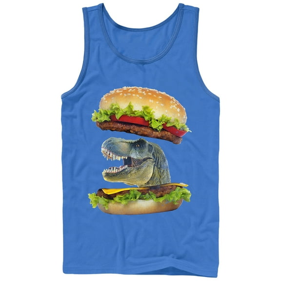 Men's Lost Gods Dinosaur Cheeseburger  Tank Top Royal Small