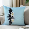 thumbnail image 3 of LALILO Throw Pillow Covers Zen Spa Banner Massage Stones Flower Cushion Cover 18" x 18", 2 Pack, 3 of 6