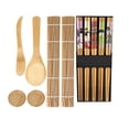 thumbnail image 1 of Kit De Fabricación De Sushi De Bambú, Juego De Tapetes Para Enrollar Sushi, Palillos, Cuchara De Arroz, Cortador De Sushi, Kit Para Enrollar Sushi Monstrate HA021204-00, 1 of 7
