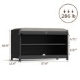 thumbnail image 4 of Innovaze Shoe Rack bench with Cushion Seat, Shoe Cabinet for Entryway, Metal, Black, 4 of 8