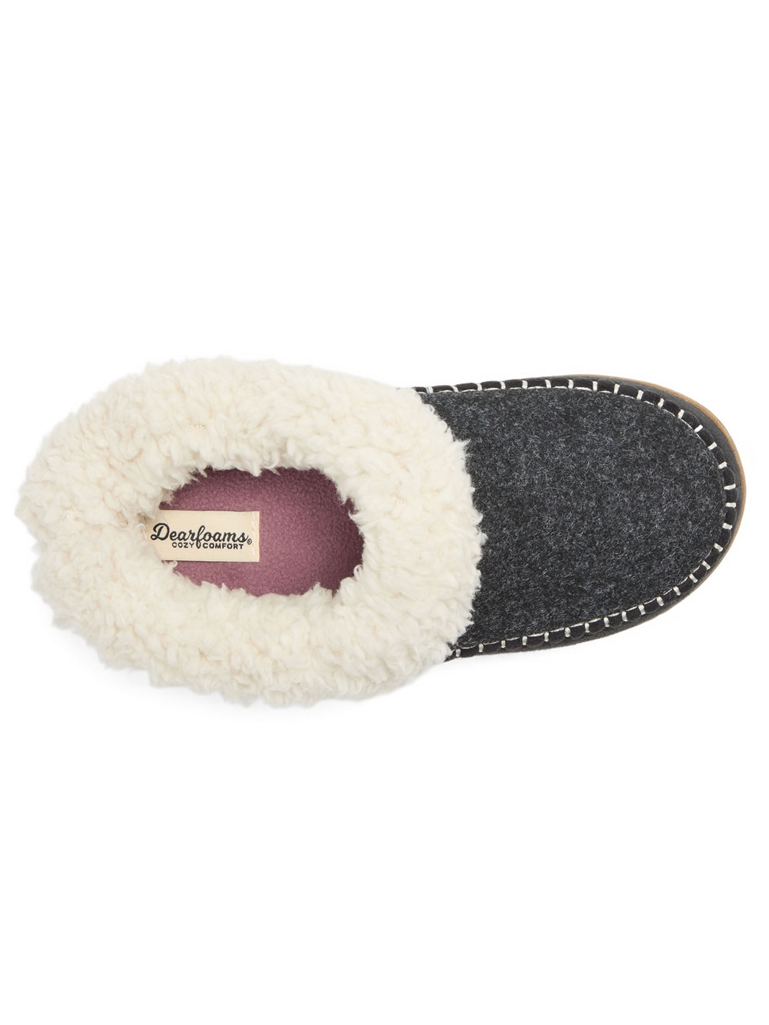 Dearfoams Women’s Cozy Comfort Moc Toe Clog Slippers