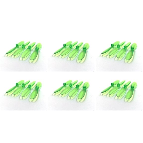 HobbyFlip Transparent Clear Green Propeller Blades Props Rotor Set 55mm Compatible with Hubsan X4 H107D 6 Pack