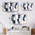 thumbnail image 4 of Designart "Blue Groove Crossroads Abstract in Ink and Gold" Abstract Painting Wall Art Set Of 3 - Modern Gold Gallery Set For Office Decor, 4 of 6