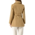 thumbnail image 3 of Abrigo de invierno con cuello de solapa y botones para mujer INSPIRE CHIC con bolsillos XL color caqui, 3 of 6