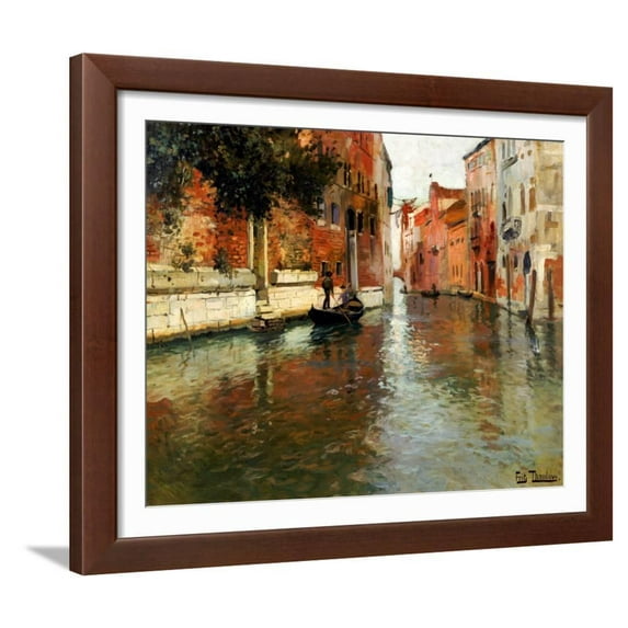 A Venetian Backwater, Scenic Framed Art Print Wall Art by Fritz Thaulow Sold by Art.Com