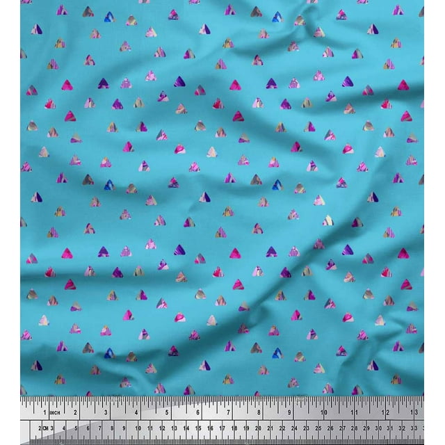 Soimoi Tissu de Rayonne Texture & Triangle Géométrique Tissu Imprimé 1 Yard 42 Inch Wide